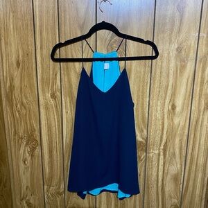 Navy/Teal Reversible Blouse Tank